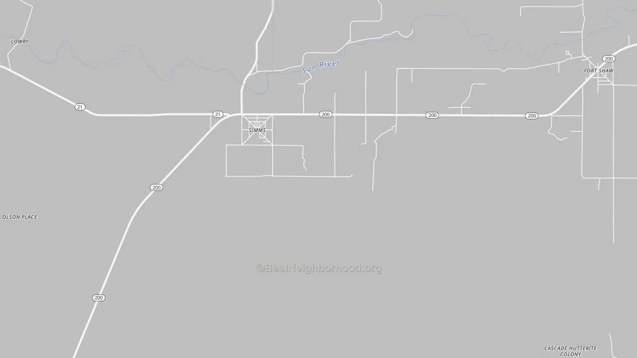 Transit Grade map of Simms, MT