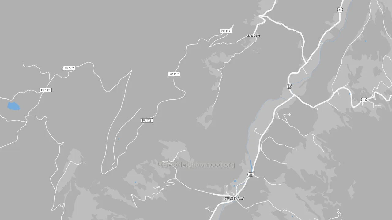 Transit Grade map of Simoda, WV