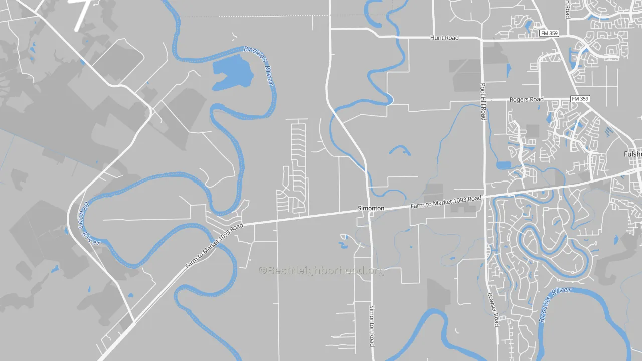 Transit Grade map of Simonton, TX