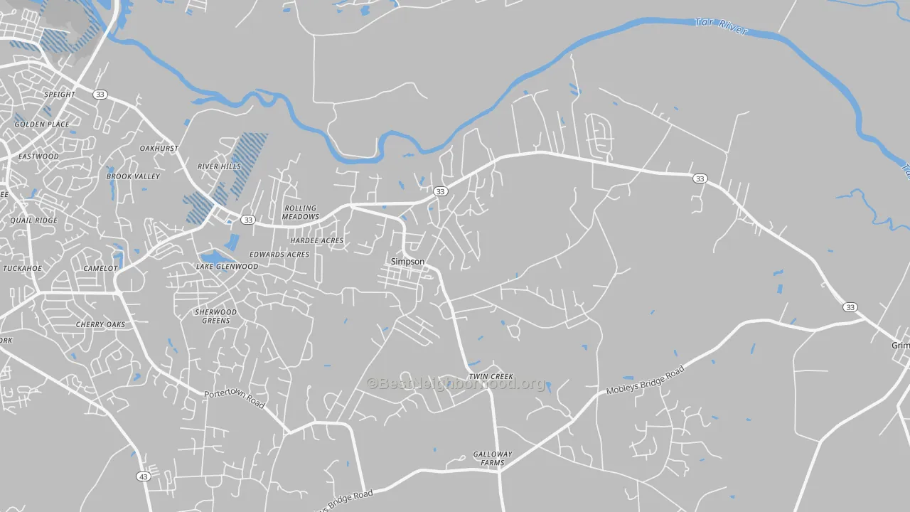 Transit Grade map of Simpson, NC