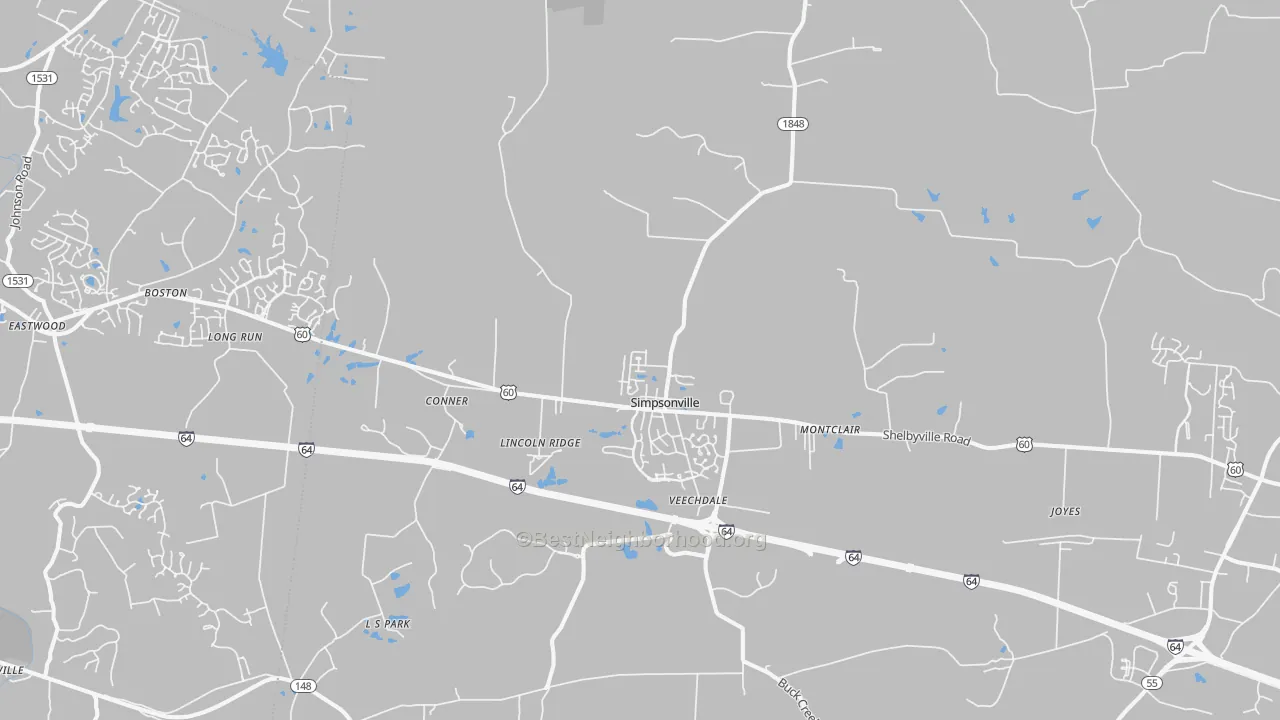 Transit Grade map of Simpsonville, KY