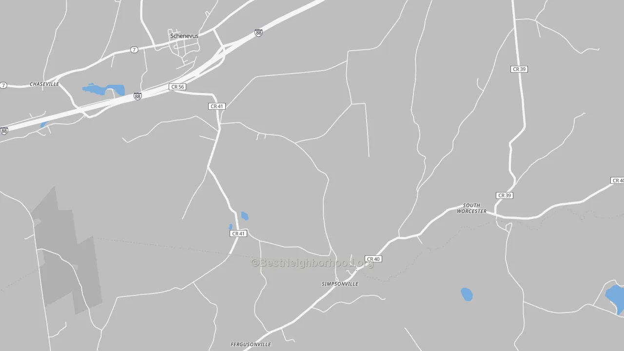 Transit Grade map of Simpsonville, NY