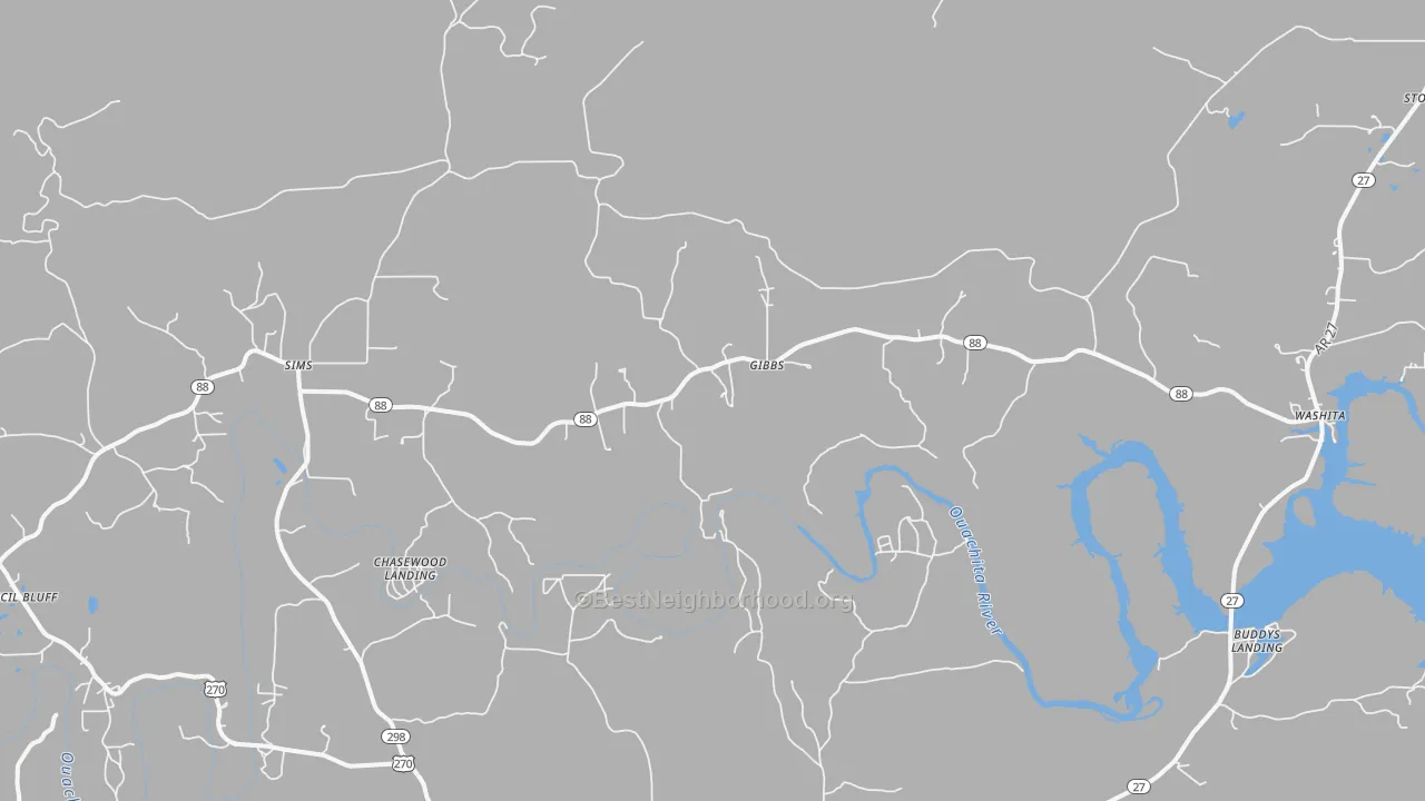 Transit Grade map of Sims, AR