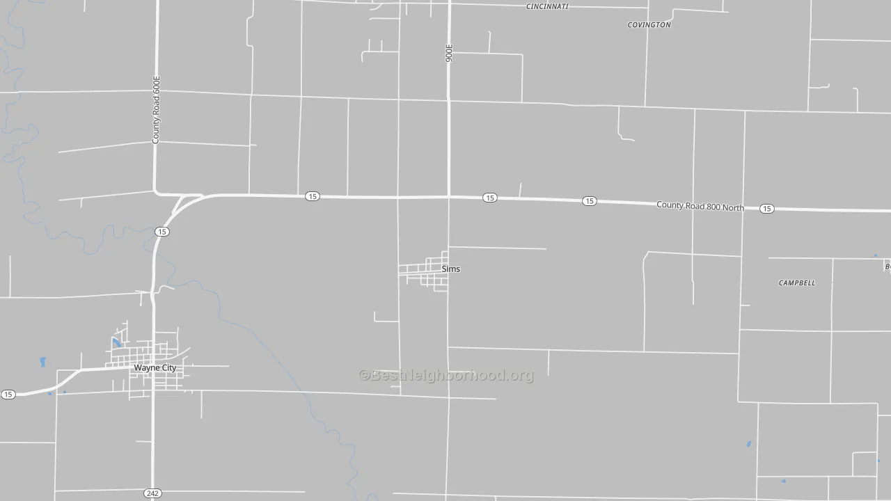 Transit Grade map of Sims, IL