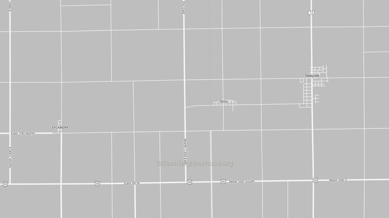 Transit Grade map of Sims, IN