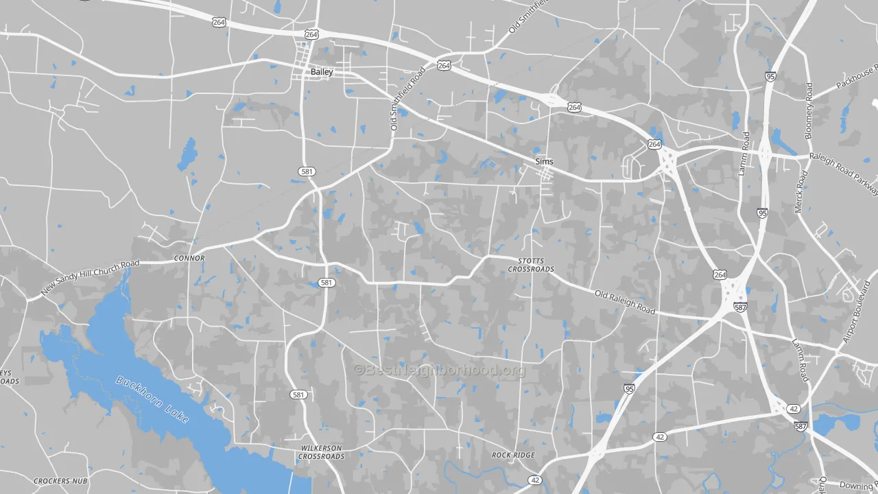 Transit Grade map of Sims, NC