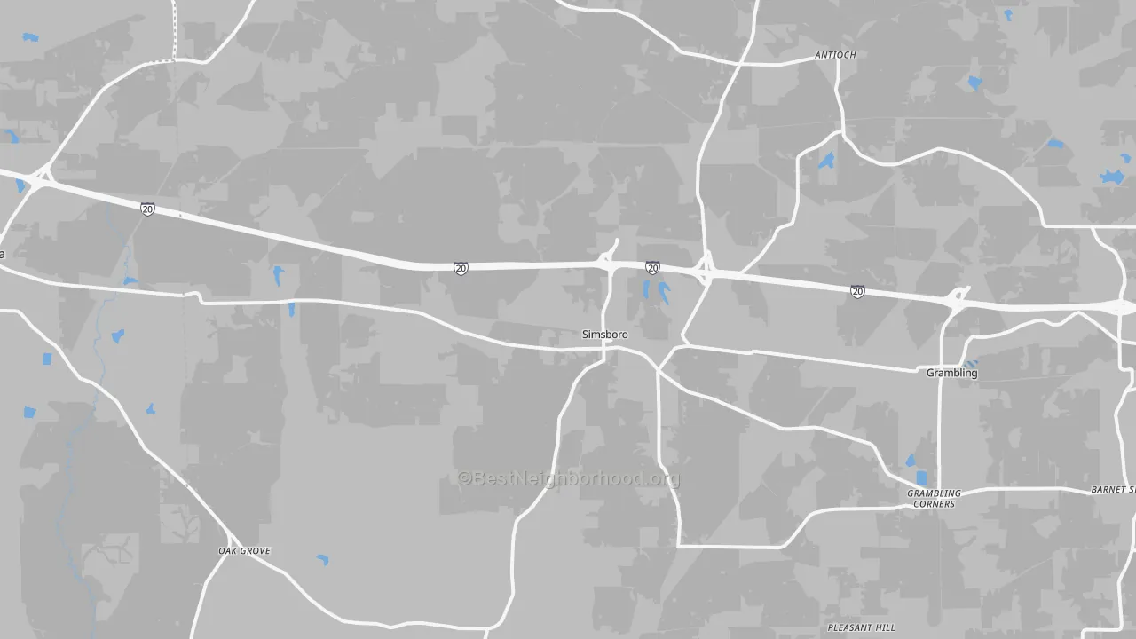 Transit Grade map of Simsboro, LA
