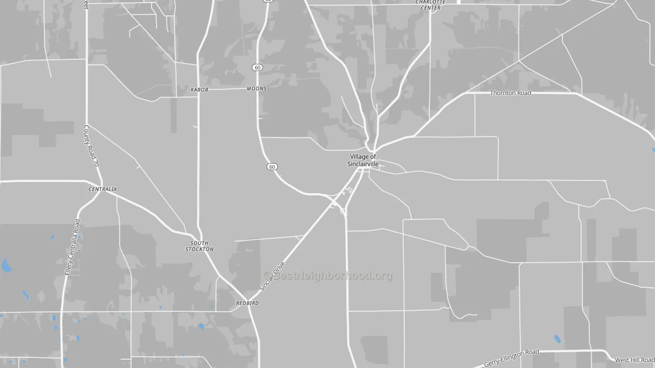 Transit Grade map of Sinclairville, NY