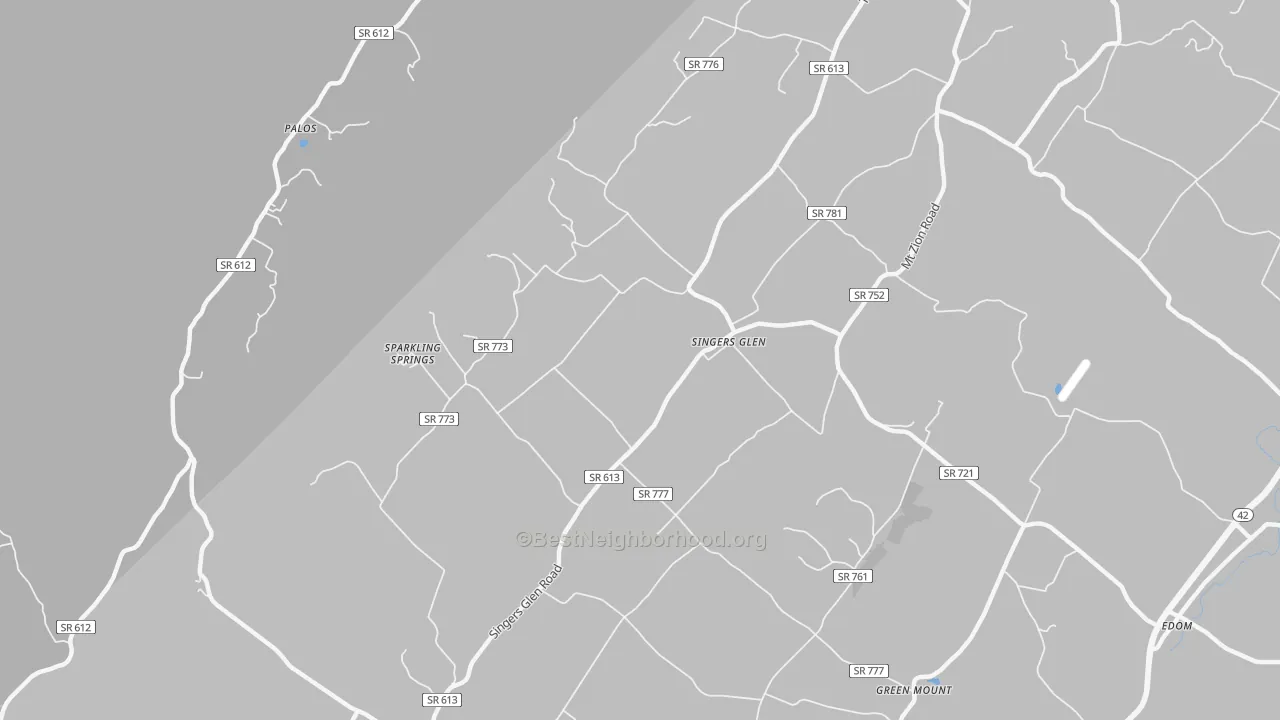 Transit Grade map of Singers Glen, VA