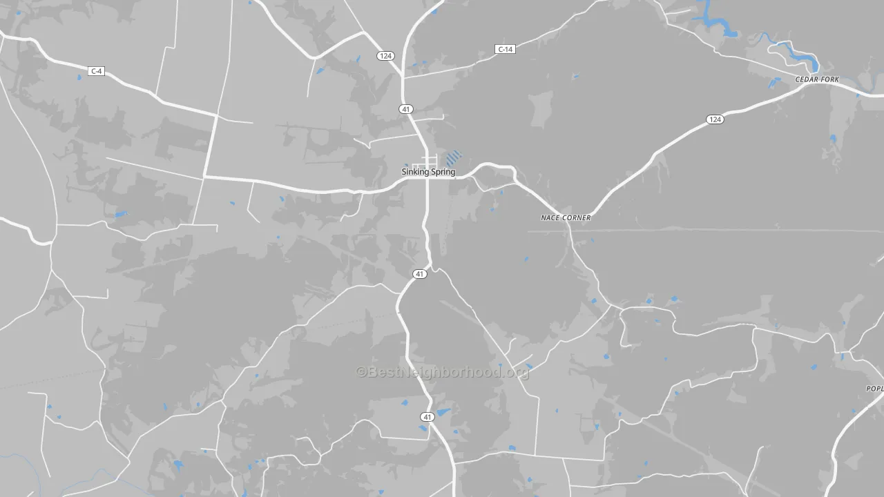 Transit Grade map of Sinking Spring, OH
