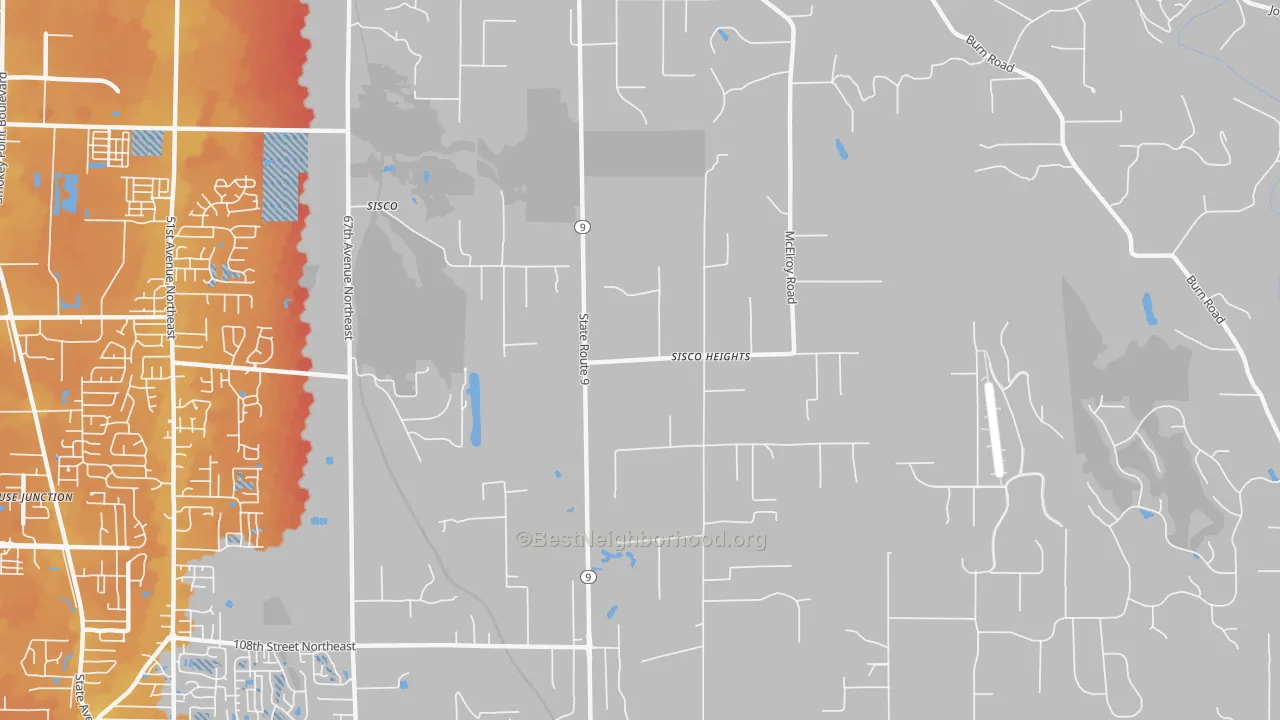 Transit Grade map of Sisco Heights, WA