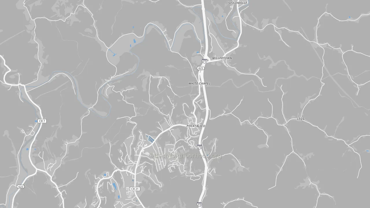Transit Grade map of Sissonville, WV