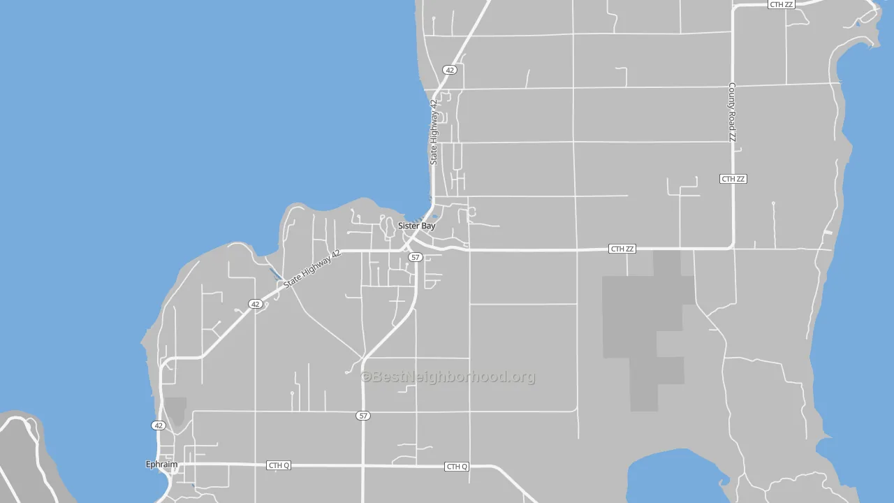 Transit Grade map of Sister Bay, WI