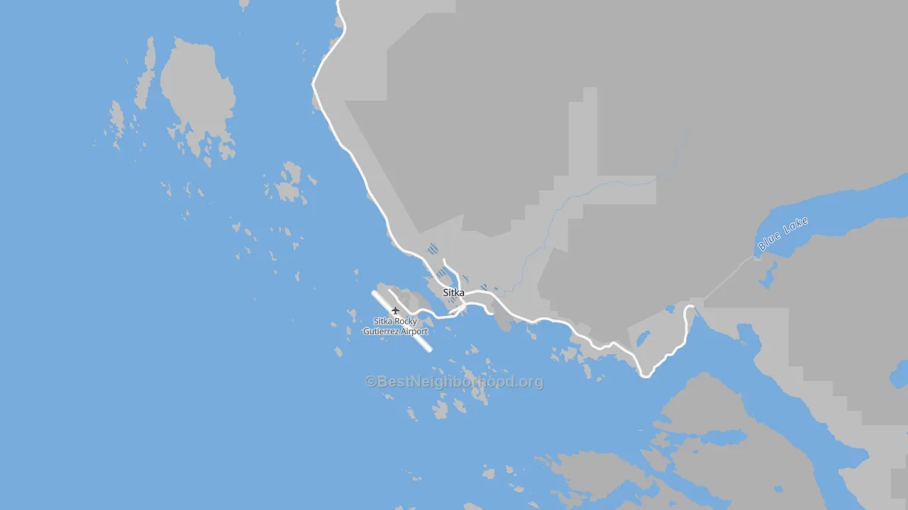 Transit Grade map of Sitka, AK