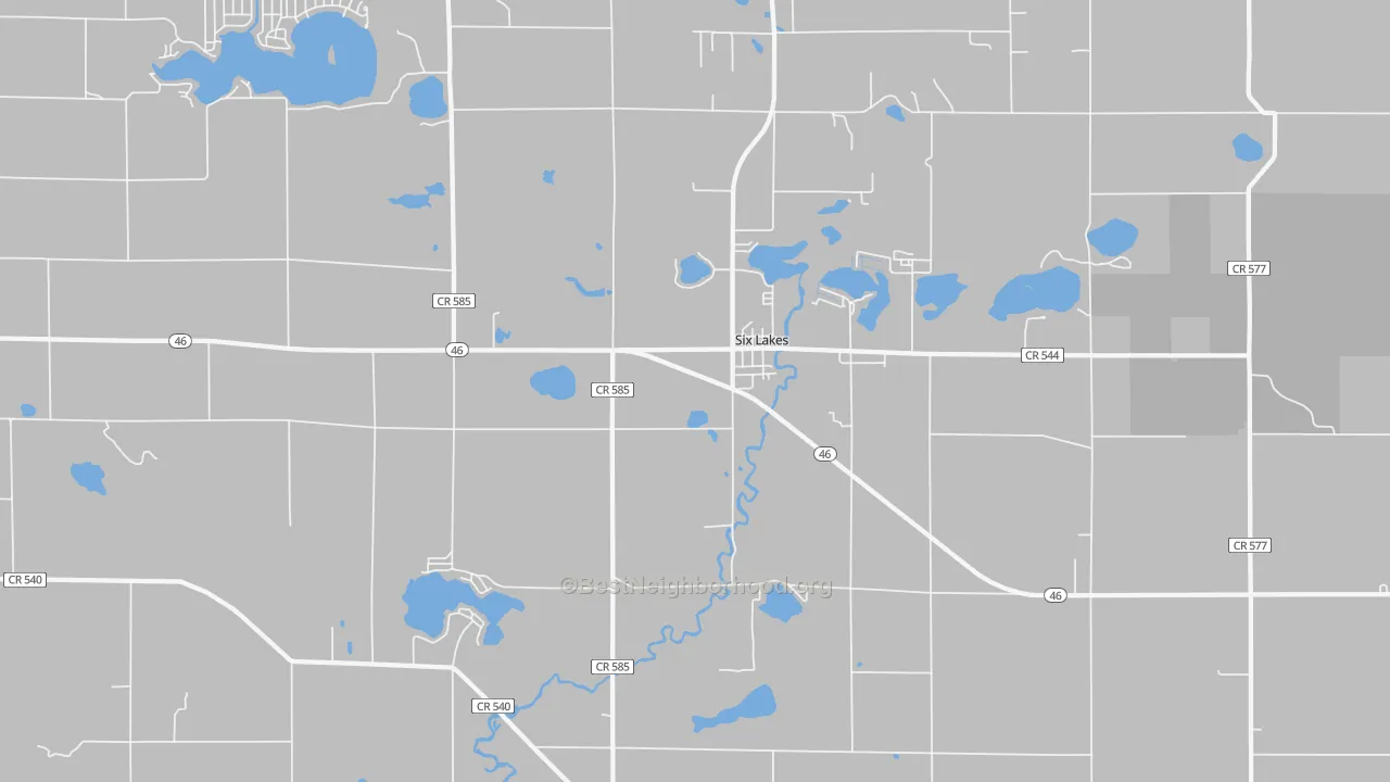 Transit Grade map of Six Lakes, MI