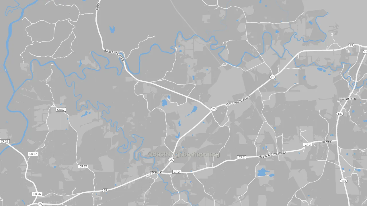 Transit Grade map of Six Mile, AL