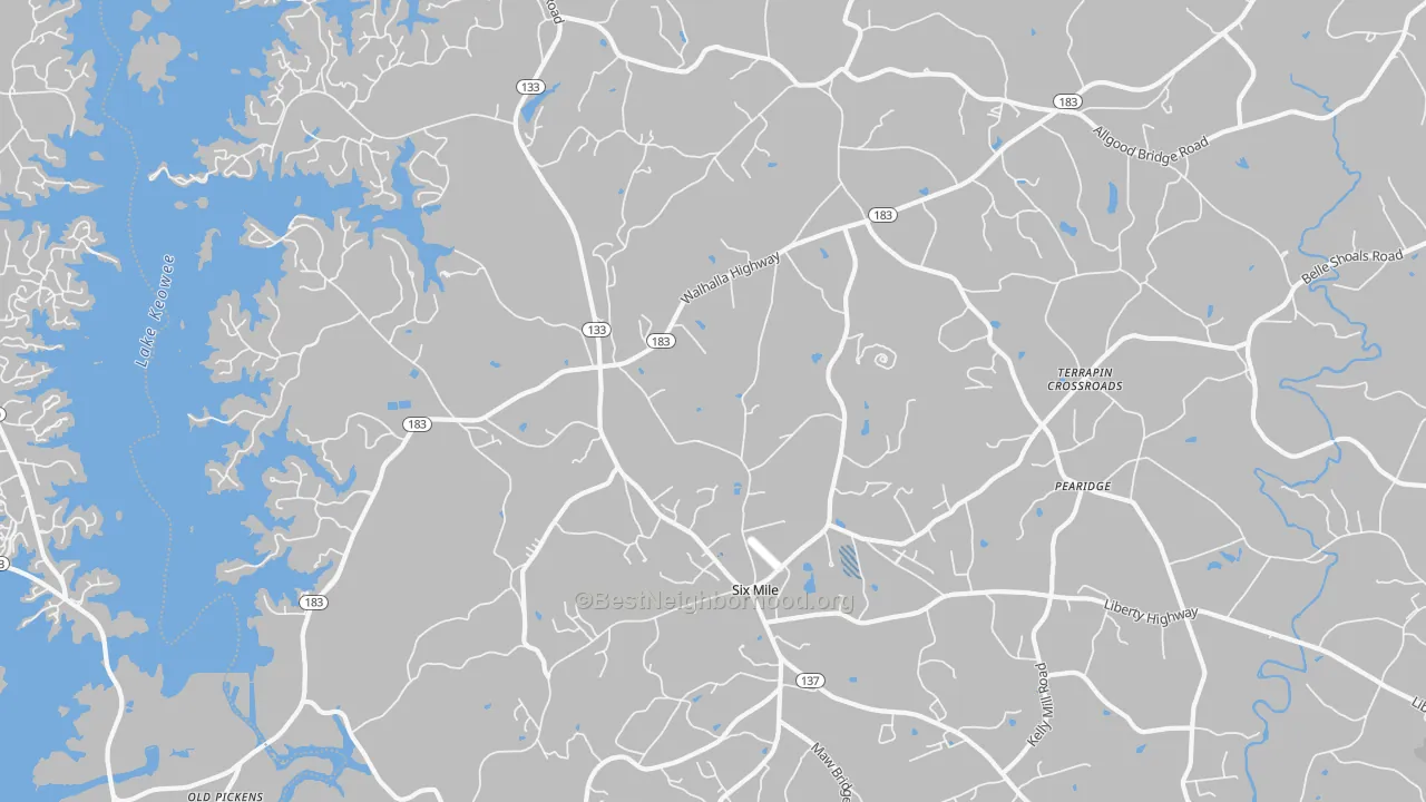 Transit Grade map of Six Mile, SC