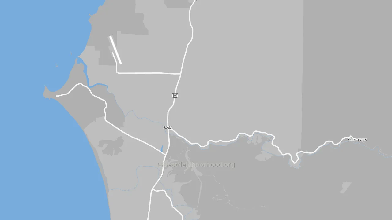 Transit Grade map of Sixes, OR