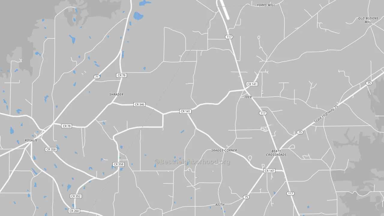 Transit Grade map of Skaggs Corner, AL