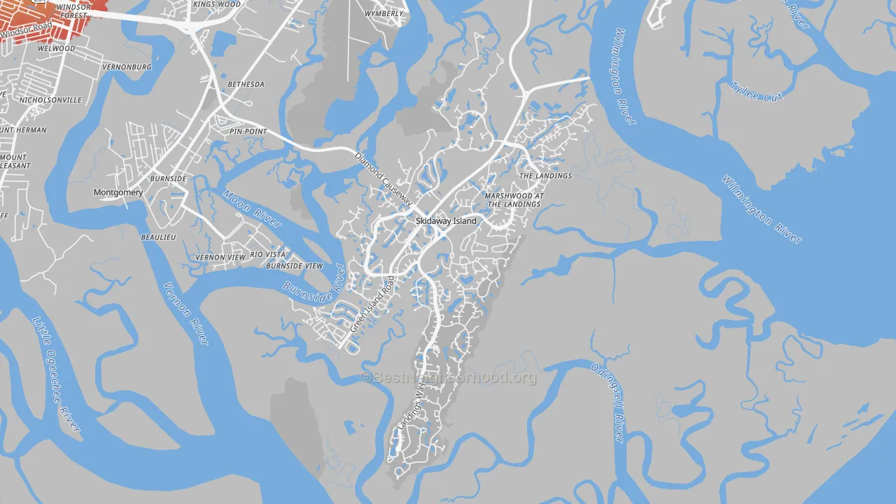 Transit Grade map of Skidaway Island, GA