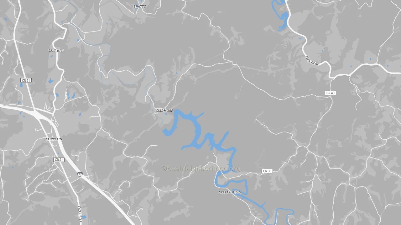 Transit Grade map of Skidmore, WV