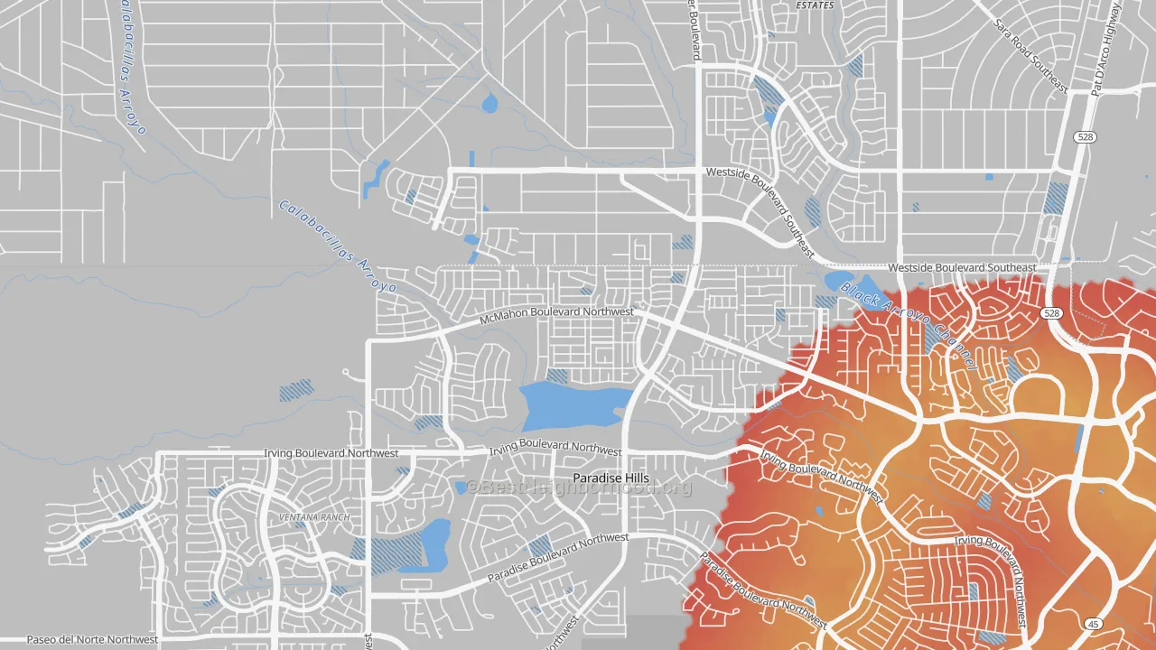 Transit Grade map of Skies West, Albuquerque, NM