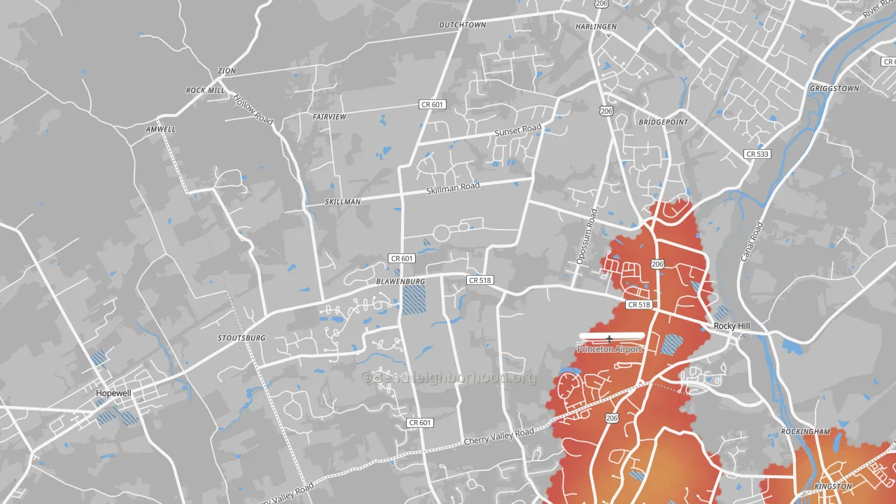 Transit Grade map of Skillman, NJ