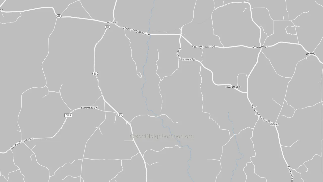 Transit Grade map of Skinnerton, AL