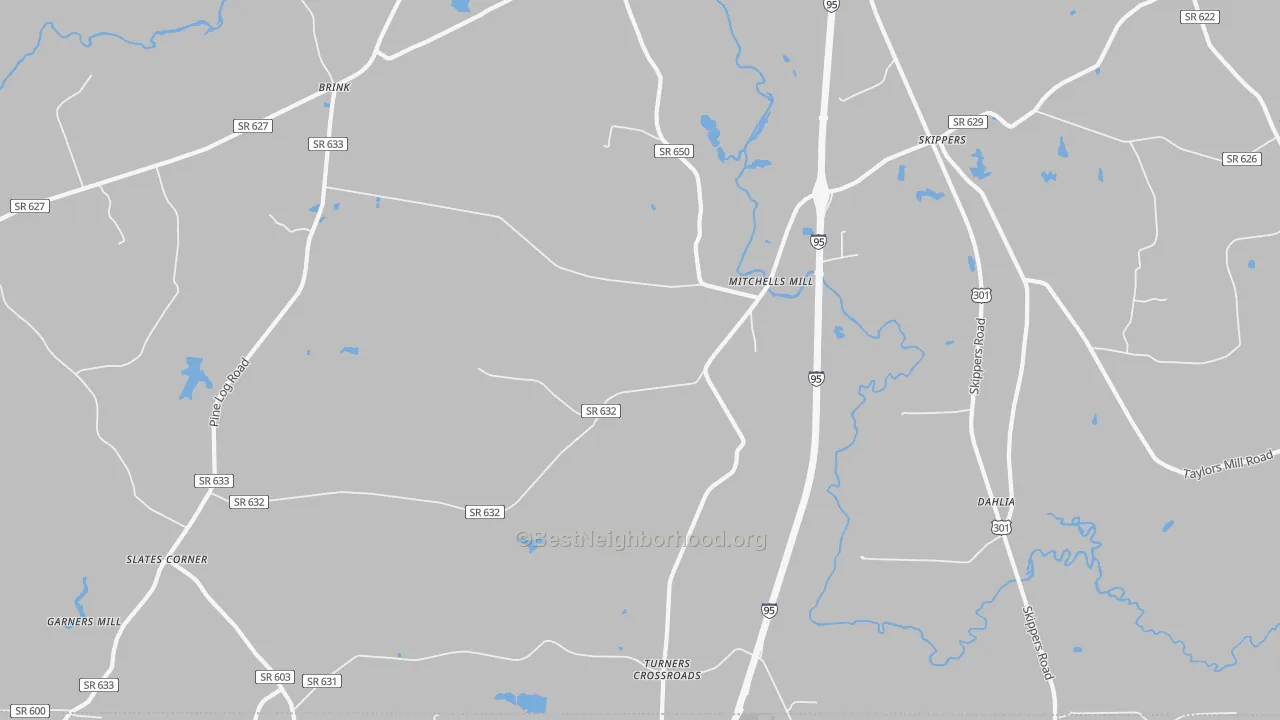 Transit Grade map of Skippers, VA