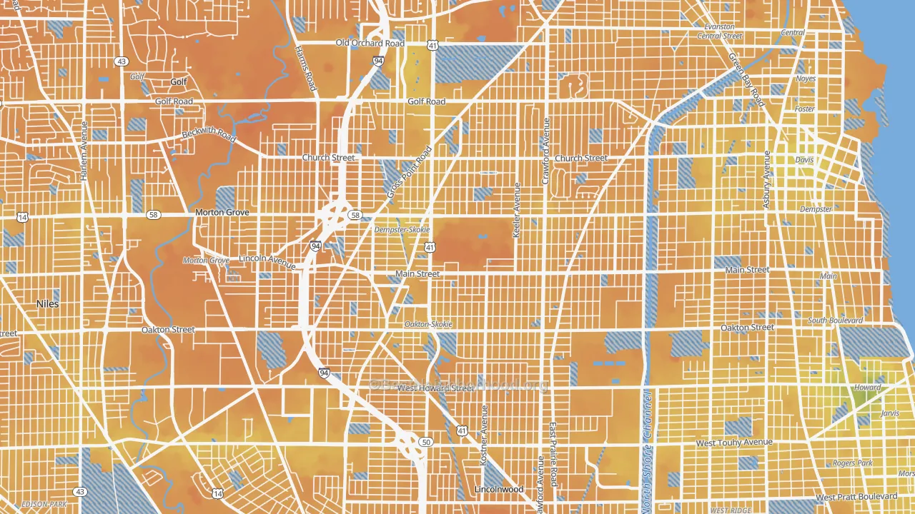 Transit Grade map of Skokie, IL