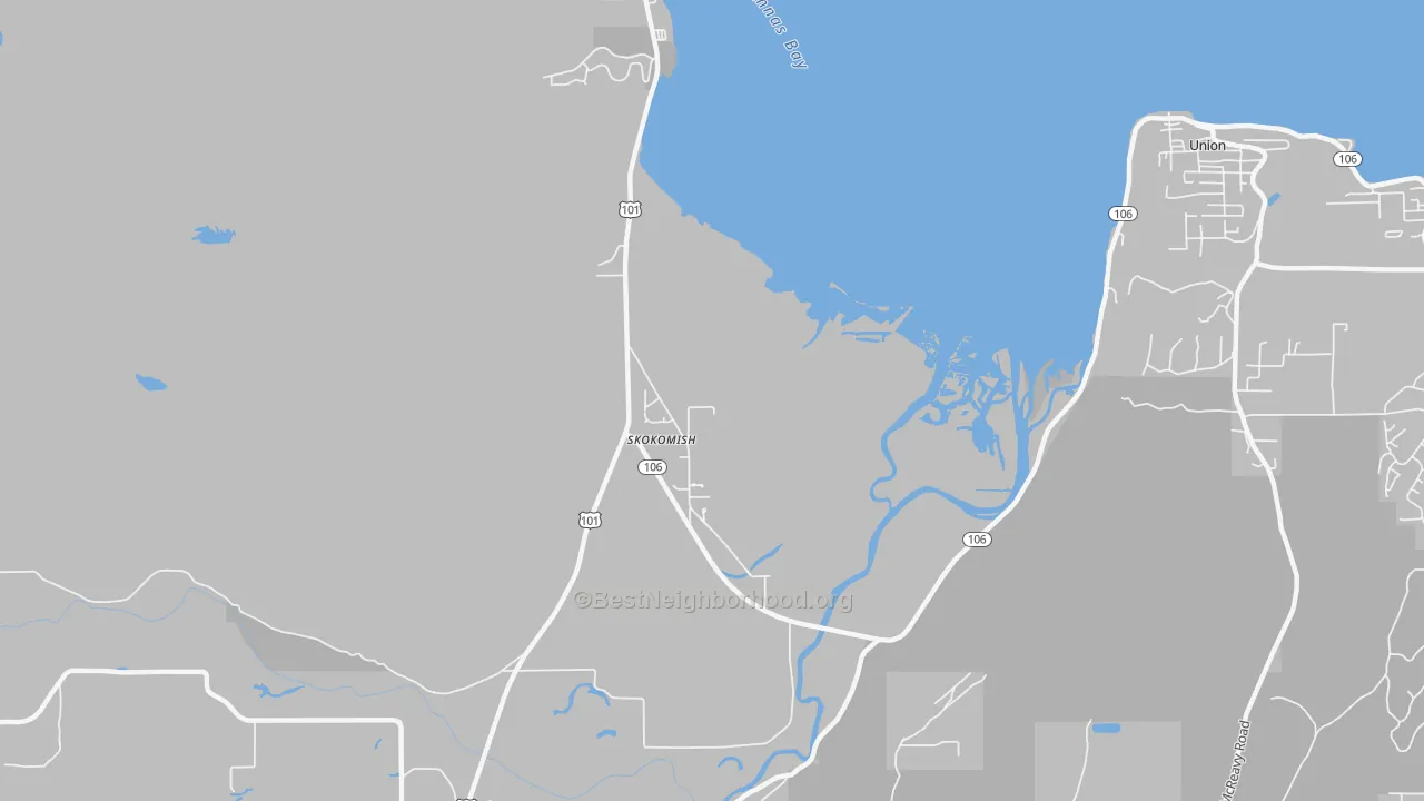 Transit Grade map of Skokomish, WA