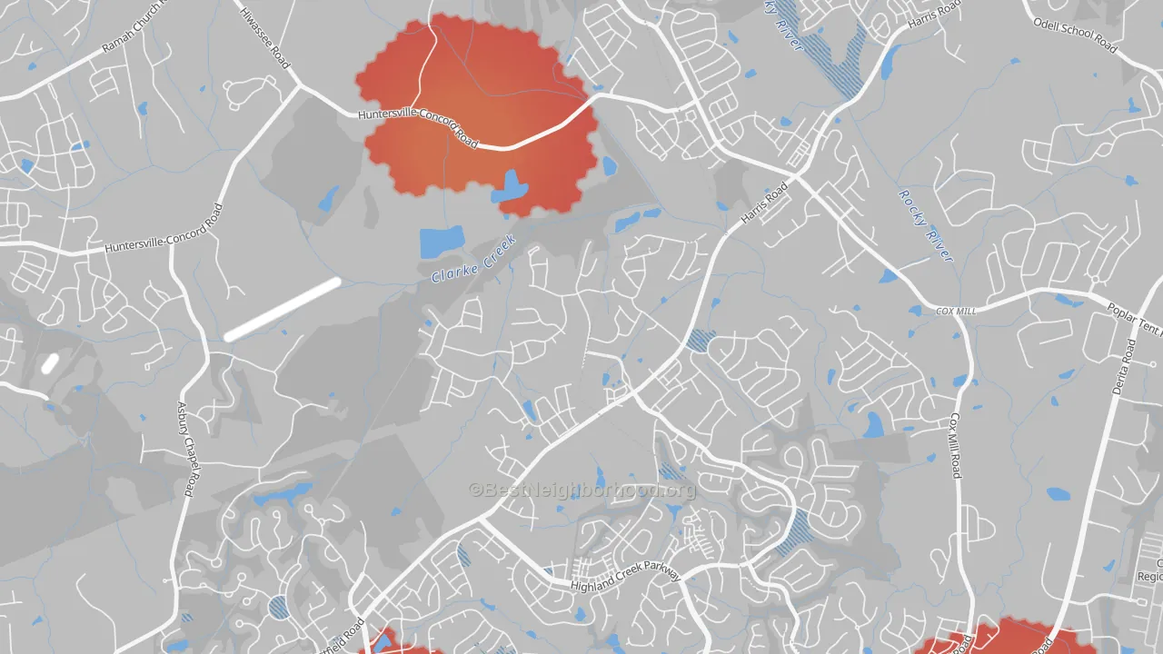 Transit Grade map of Skybrook, Huntersville, NC
