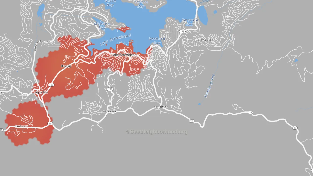 Transit Grade map of Skyforest, CA