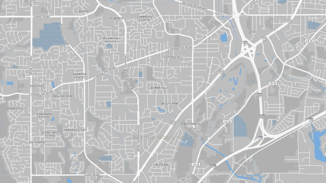Transit Grade map of Skyland Park, Mobile, AL