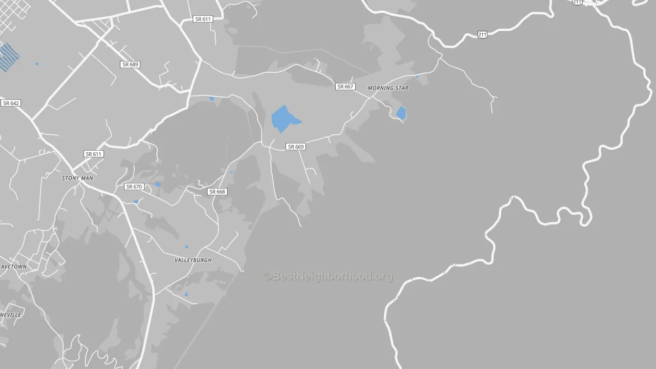 Transit Grade map of Skyland, VA
