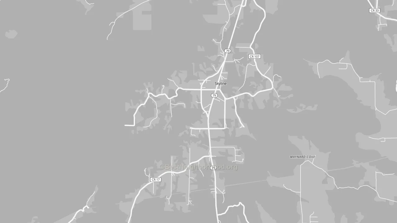 Transit Grade map of Skyline, AL