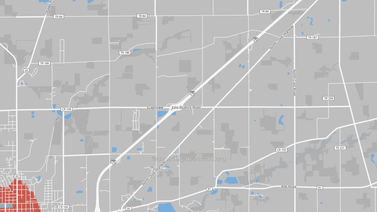 Transit Grade map of Slabtown, OH