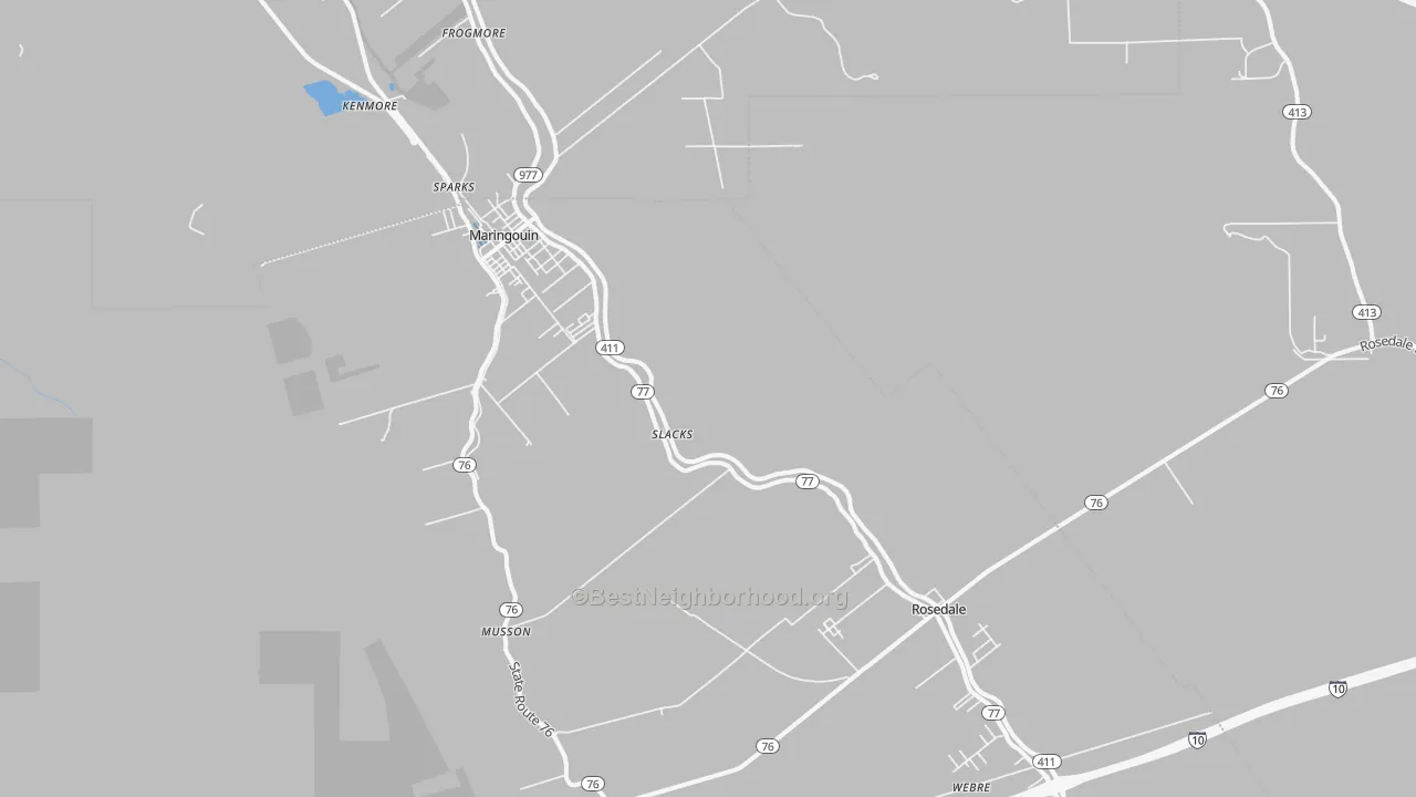 Transit Grade map of Slacks, LA