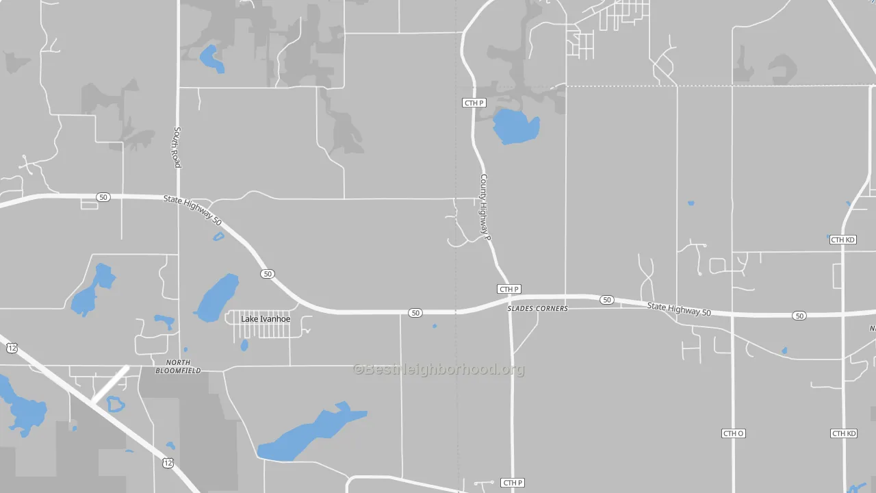 Transit Grade map of Slades Corner, WI
