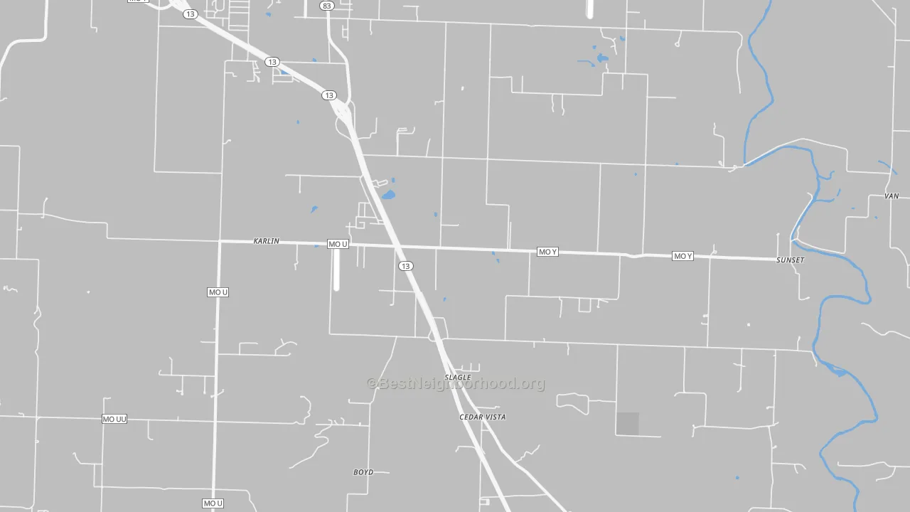 Transit Grade map of Slagle, MO