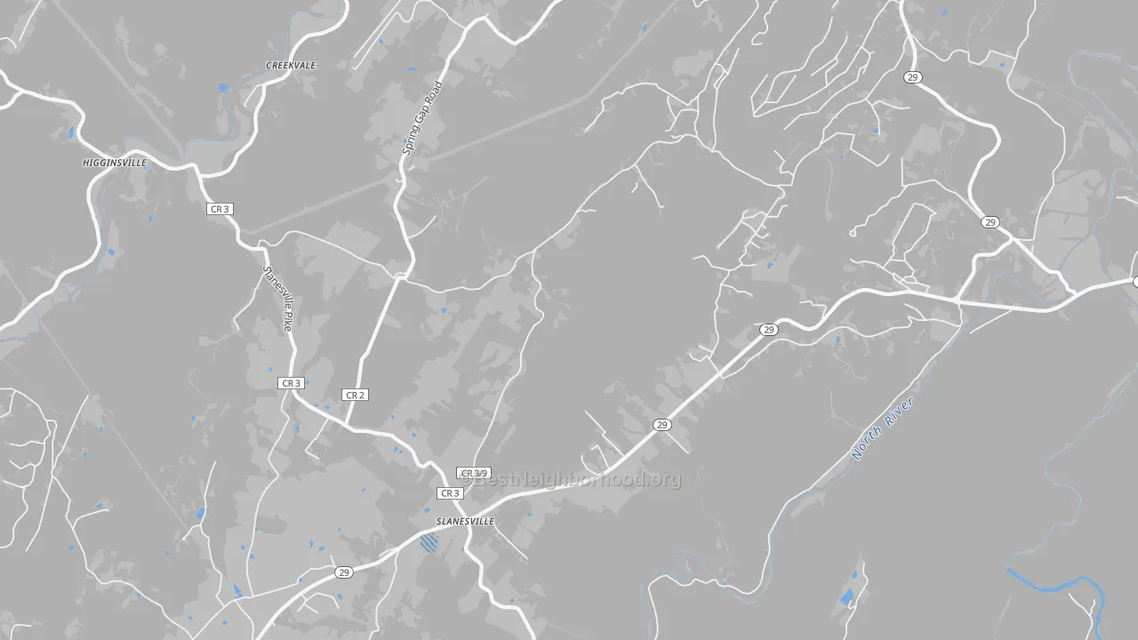 Transit Grade map of Slanesville, WV