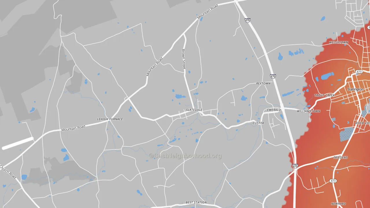 Transit Grade map of Slatedale, PA
