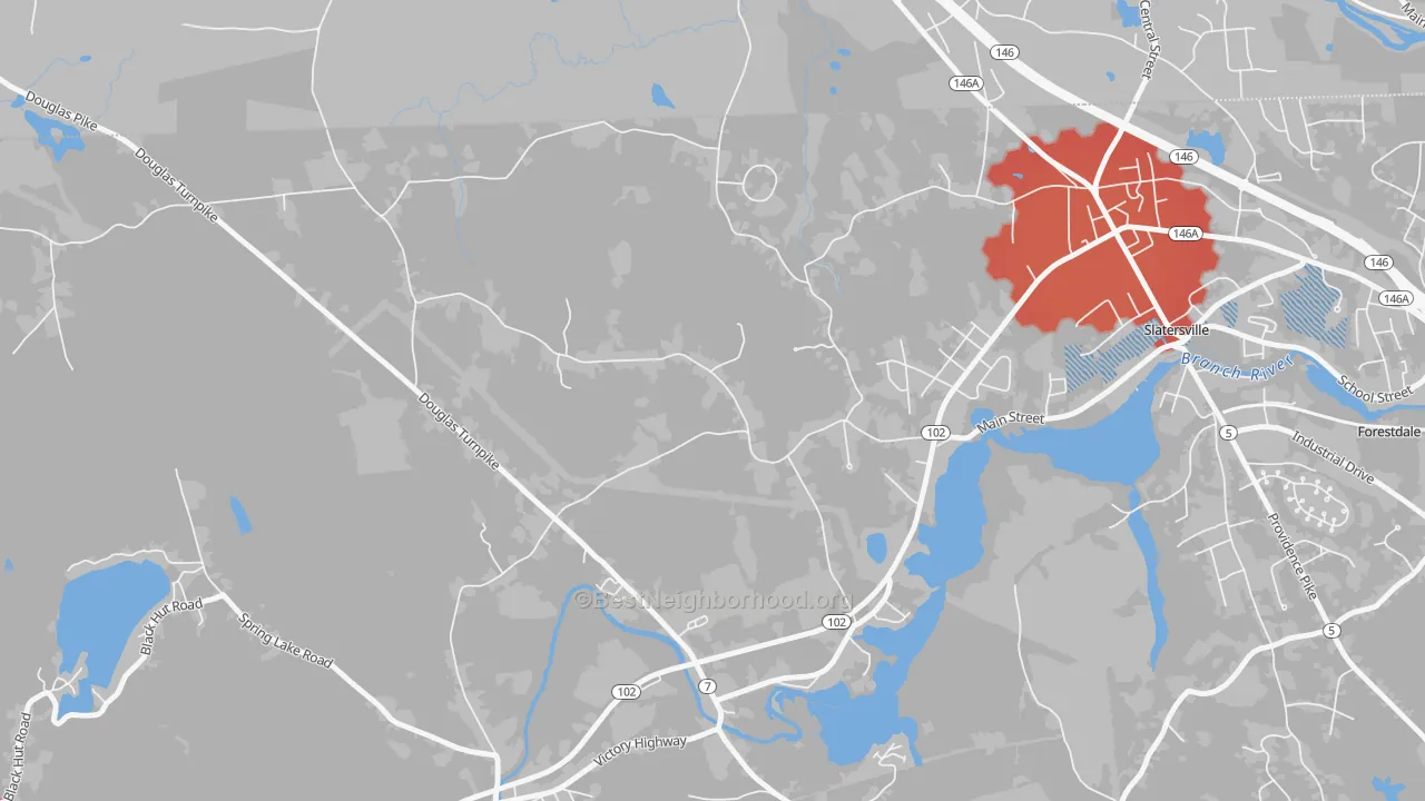 Transit Grade map of Slatersville, RI
