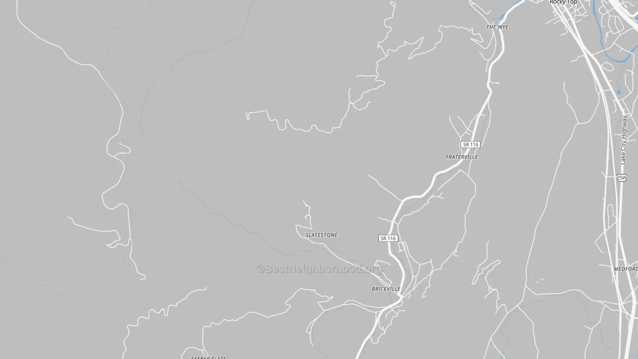 Transit Grade map of Slatestone, TN