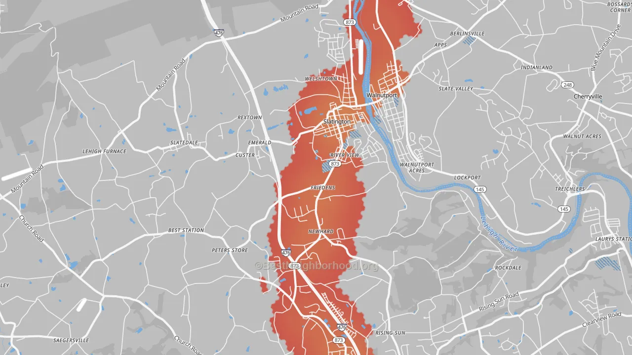 Transit Grade map of Slatington, PA