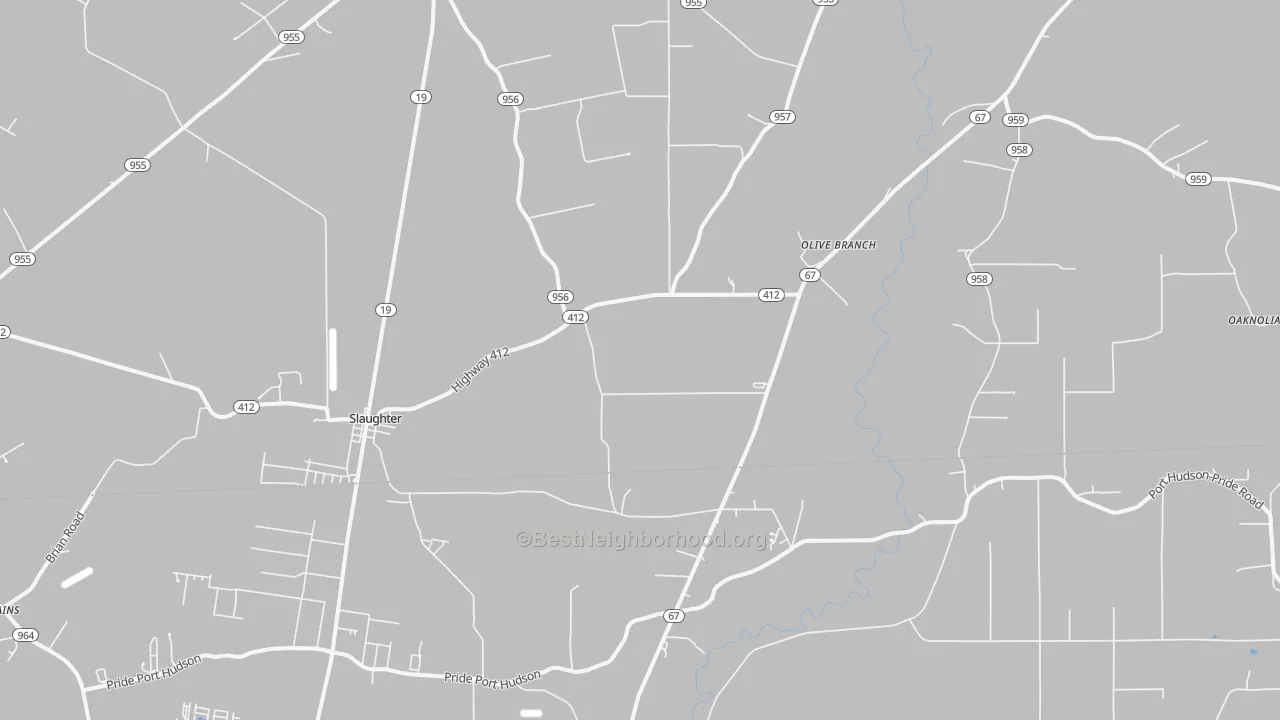 Transit Grade map of Slaughter, LA