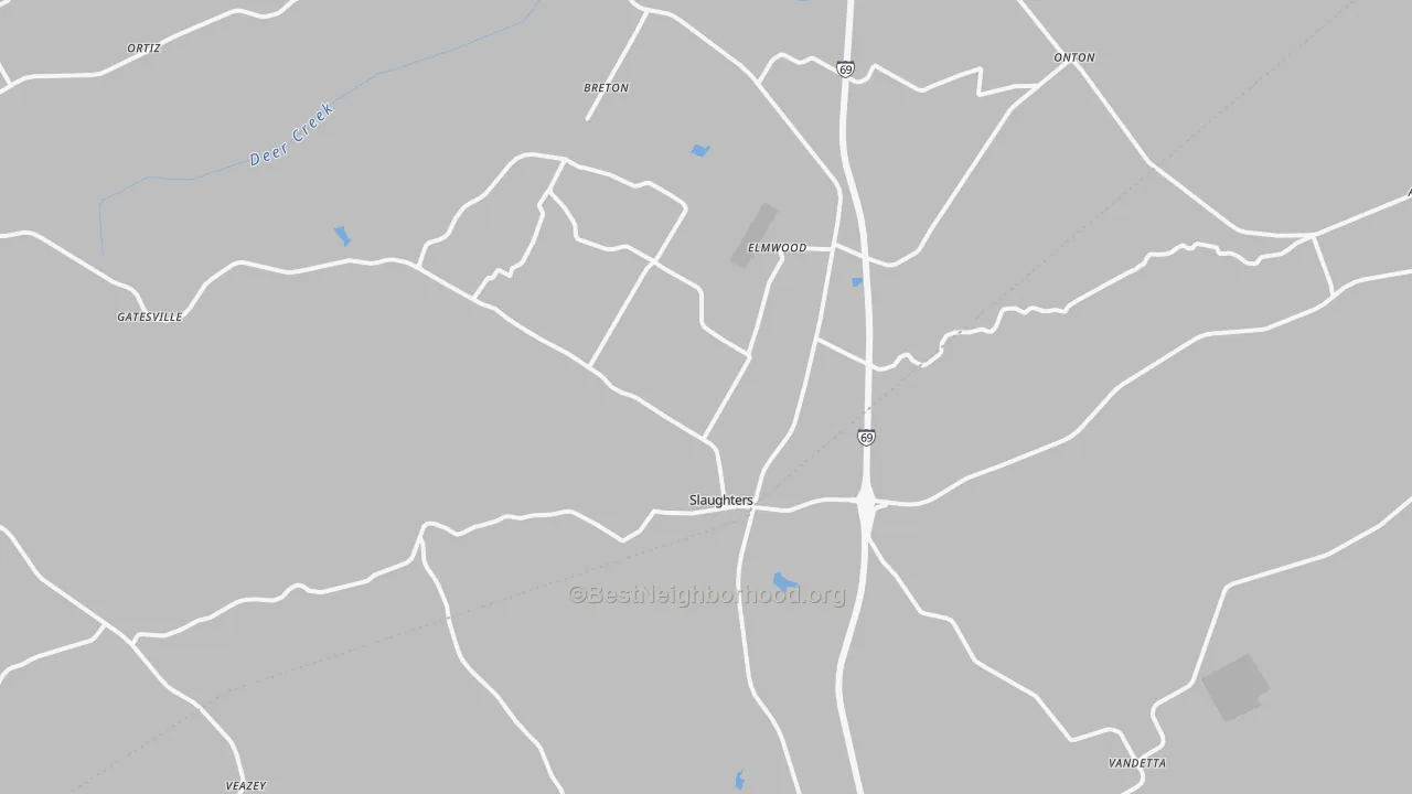 Transit Grade map of Slaughters, KY