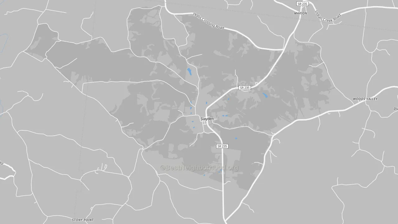 Transit Grade map of Slayden, TN