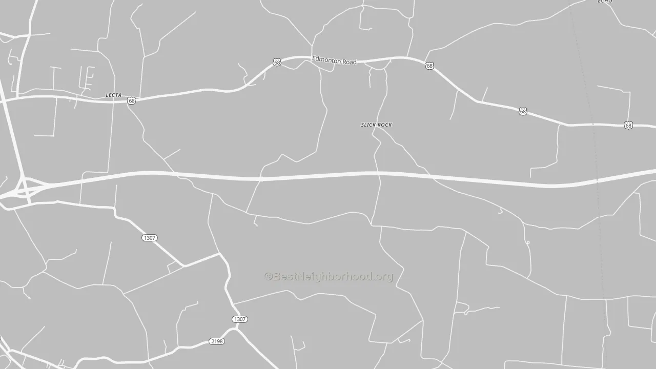 Transit Grade map of Slick Rock, KY
