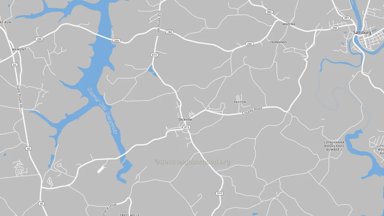 Transit Grade map of Slickville, PA